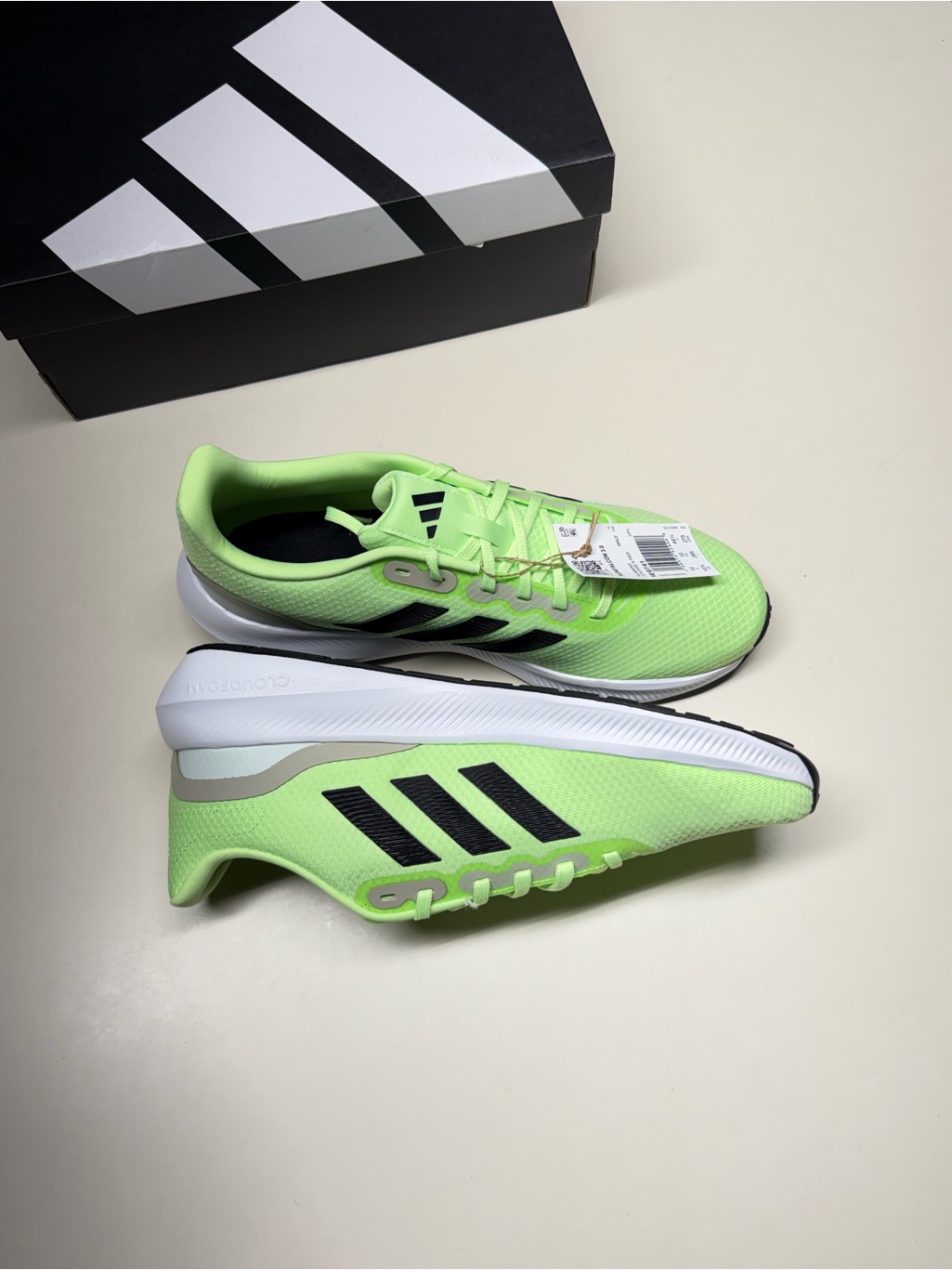 Adidas Runfalcon 3.0 Men's Running Shoes Green/Black/White Mesh Us 10.5